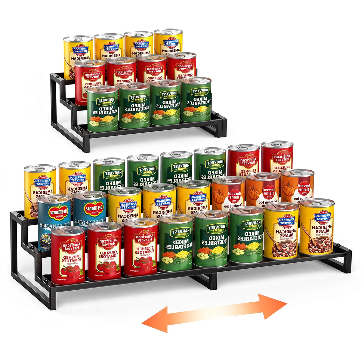 GIGIFTREE Expandable Can Organizer for Pantry, 3Tier Adjustable Can Rack