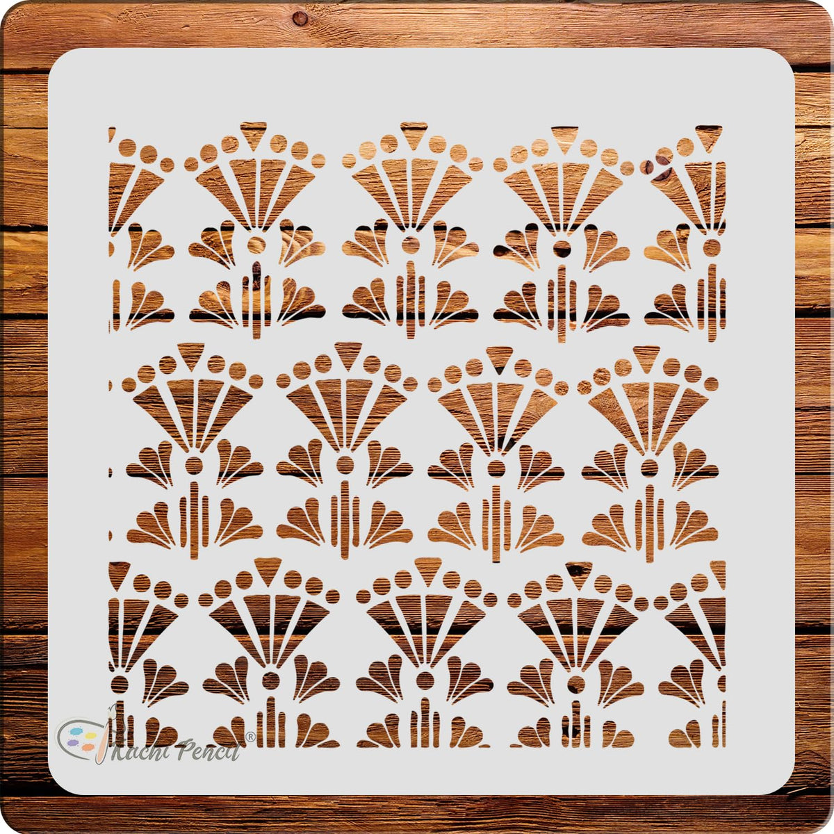 Kachi Pencil Trible Art Pattern Craft Stencil for Art and Painting, Size 6 x 6 inch Reusable Stencil for Painting, Fabric, Glass