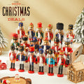 Liliful Christmas Nutcracker Ornament Set 18 Pcs Nutcracker Soldier Christmas Decoration Wooden Nutcracker Christmas Hanging Orn