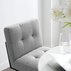 Modway Privy Black Stainless Steel Upholstered Fabric Bar Stool, Light Gray