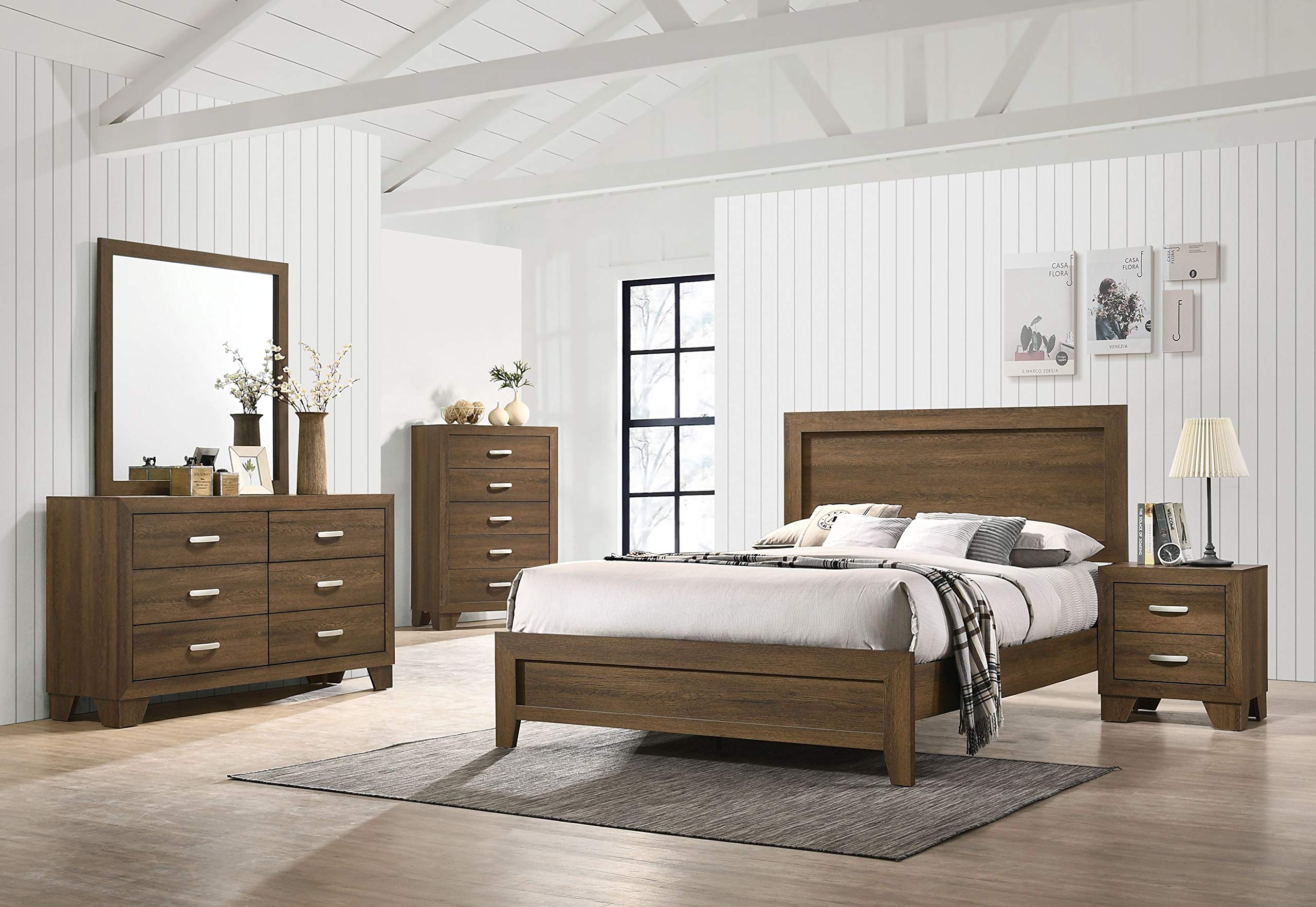Acme Furniture Miquell Eastern King Bed In Oak