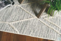HomeRoots 5'X8' Ivory Grey Machine Woven Abstract with Fringe Indoor Area Rug