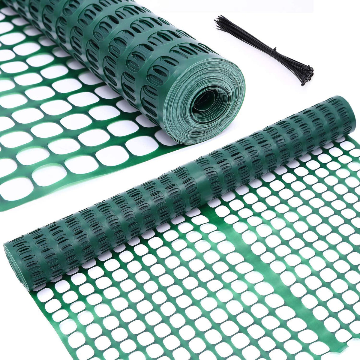 Plastic Garden Fence Animal Barrier, Ohuhu 4X100 Ft/15Lbs Heavy Duty Reusable Netting Safety Fences Roll With Zip Ties, Durable