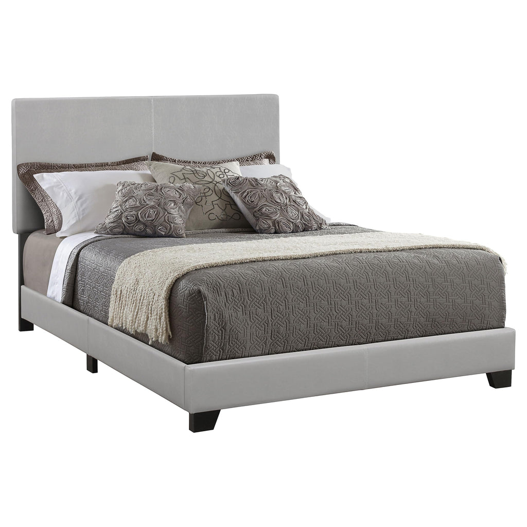 Coaster Home Furnishings Dorian Transitional Leatherette Upholstered California King Size Panel Bed Frame 46-inch Headboard Grey 300763KW