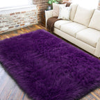 LOCHAS Soft Fluffy Faux Fur Rugs for Bedroom Bedside Rug 4x6, Washable Furry Area Rug Carpet for Living Room Dorm Floor, Durable