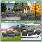 Gasadar Patio Furniture Covers 4 Piece, Waterproof Outdoor Furniture Covers, Patio Furniture Set Covers -Grey