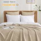 Phf Ultra Soft Waffle Weave Euro Shams Pillow Covers 26' X 26' 2 Pack, No Filling, Breathable Skin-Friendly Euro Throw Pillow Covers For Bed Couch Sofa, Khaki