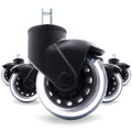 BF BRIGHTFIELD Office Chair Caster Wheels Set of 5 Swivel Vertical Axle Heavy Duty & Safe for All Floors Including Hardwood 3'' 