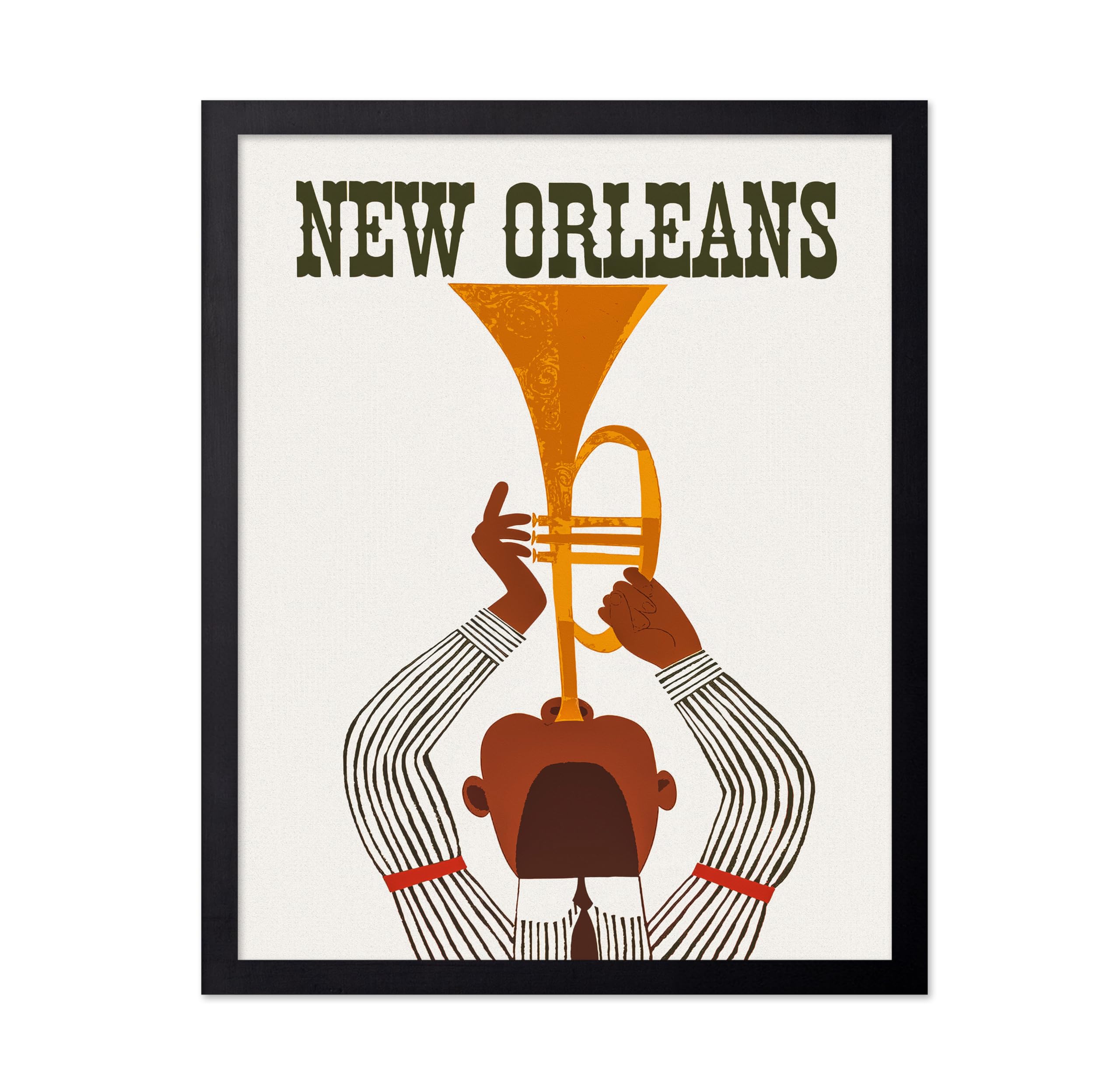 Poster Master Travel Poster - New Orleans Louisiana - Vintage Jazz Print - Great Wall Decor Gift for Home, Office, Living Room, 