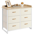 SONGMICS Dresser for Bedroom with 6 Drawers, Chest of Drawers, with Water-Resistant Changing Table, Storage Organizer Cabinet, f
