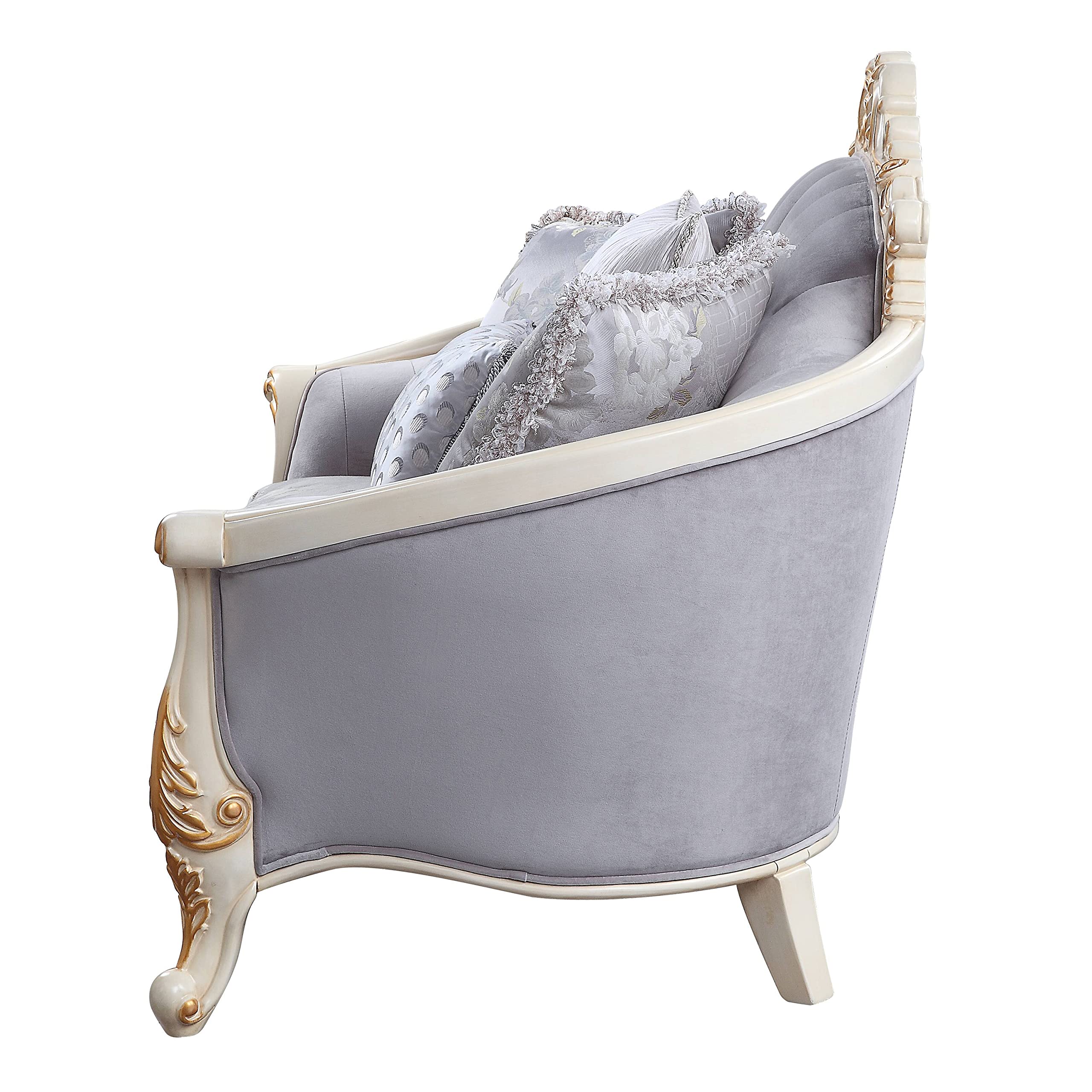 Acme Galelvith Loveseat with 4 Pillows in Gray