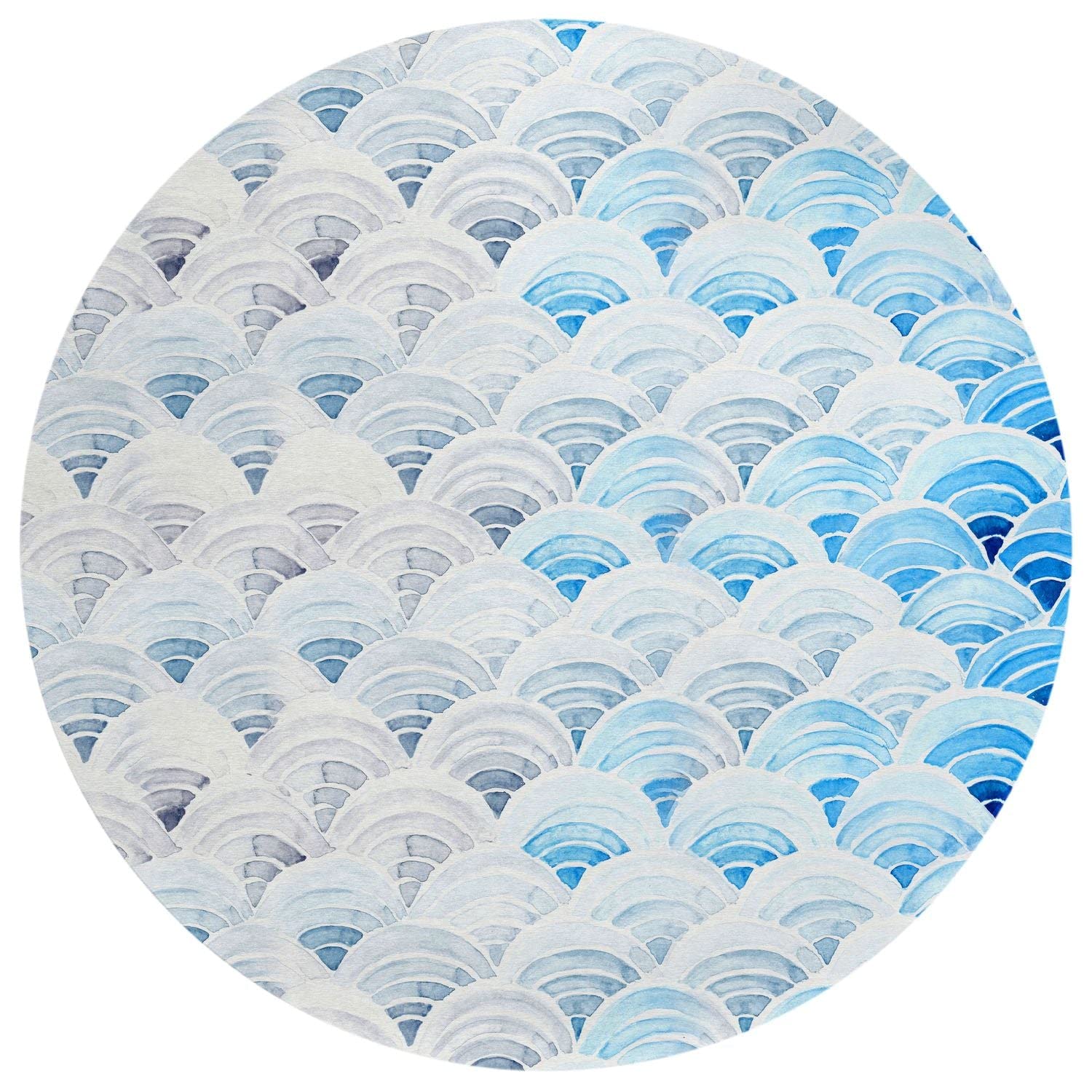 Seabreeze Sz5 Blue Coastal Rug Round 8' X 8'
