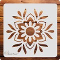 Kachi Pencil Mandala Floral Design Craft Stencil for Art and Painting, Size 6 x 6 inch Reusable Stencil for Painting, Fabric, Gl