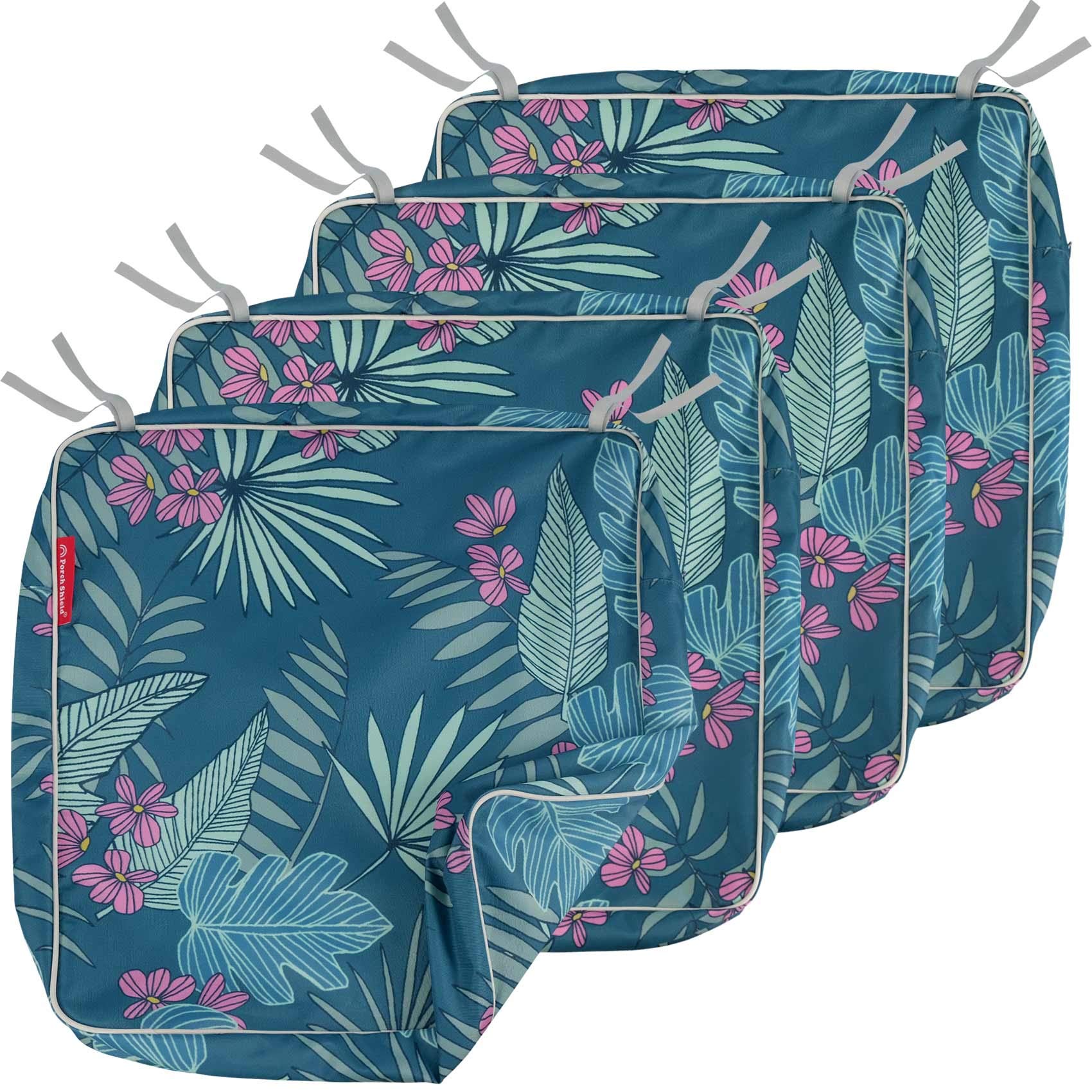 Porch Shield Patio Chair Seat Cushion Covers 4 Pack, Waterproof Cushion Slip Covers Outdoor, Replacement Covers Only, 19 X 19 X