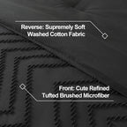 Litanika Dark Grey California King Comforter Set, 3 Pieces Cal King Oversized Chevron Tufted Boho Bedding Comforter Sets, Fluffy