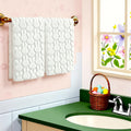 Moukeren 2 Pack Easter Bunny Hand Towels 29.5x13.7 Inch White Rabbit Printing Spring Bathroom Kitchen Decorative Towels Set for