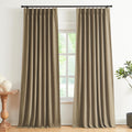 Vision Home Brown Pinch Pleated Full Blackout Curtains Linen Blended Room Darkening Window Curtains 95 Inch For Living Room Bedr