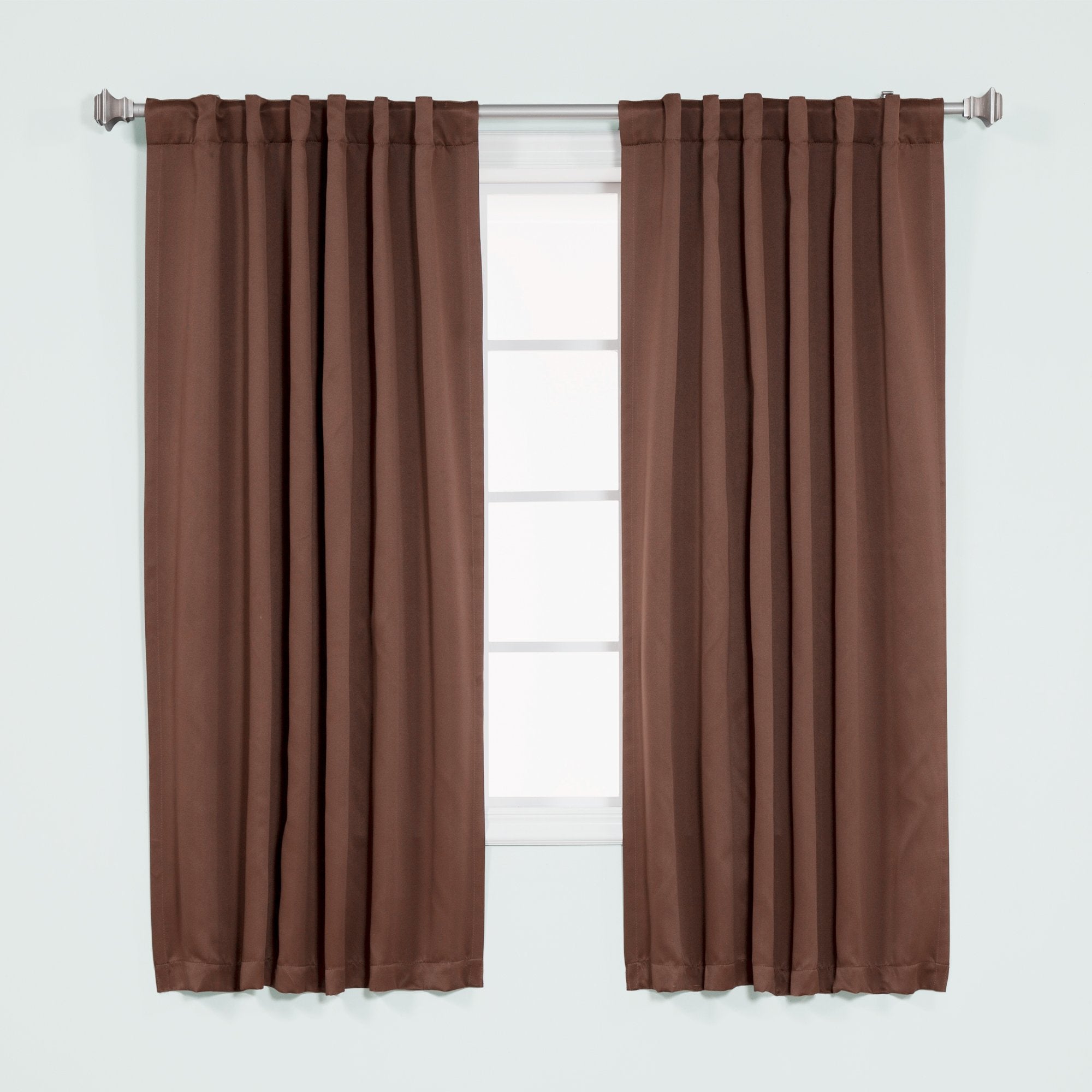 Best Home Fashion Thermal Insulated Blackout Curtains - Back Tab/ Rod Pocket - Chocolate - 52'W X 63'L - (Set Of 2 Panels)