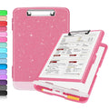 Sooez Glitter Clipboard With Storage, High Capacity Storage Clipboard With Pen Holder, Cute Clip Boards 8.5X11 With Low Profile
