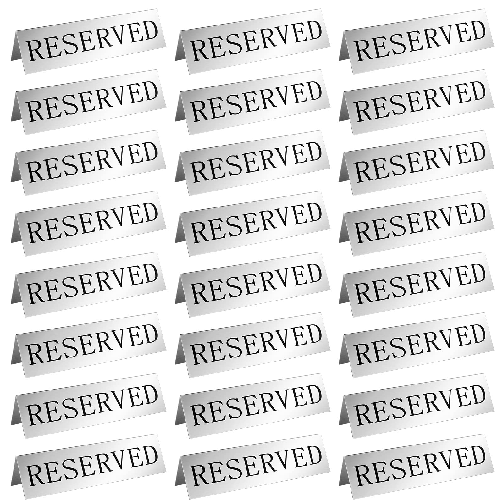 Peryiter Metal Reserved Table Signs Metal Reserved Sign Double Sided Table Stand Tents Seating Tent for Wedding Restaurant Cerem