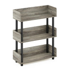 Furinno Turn-N-Tube 3-Tier Toolless Display Rack, French Oak/Black