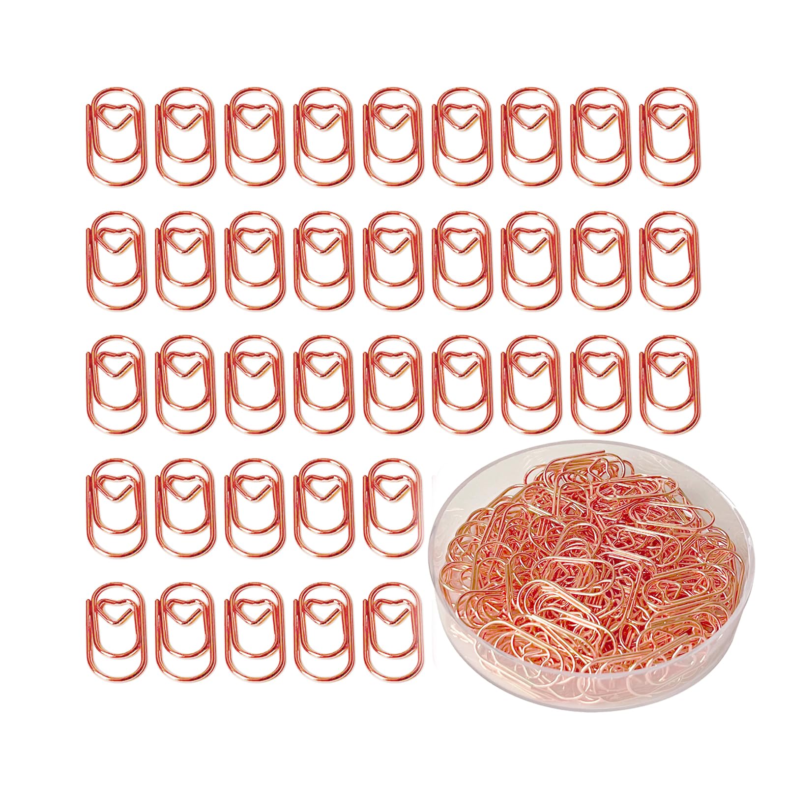 Mini Heart Paper Clips,120Pcs Rose Gold Tiny Paper Clips 20Mm/0.79Inch Small Love Shaped Paperclips For Office Home School Suppl