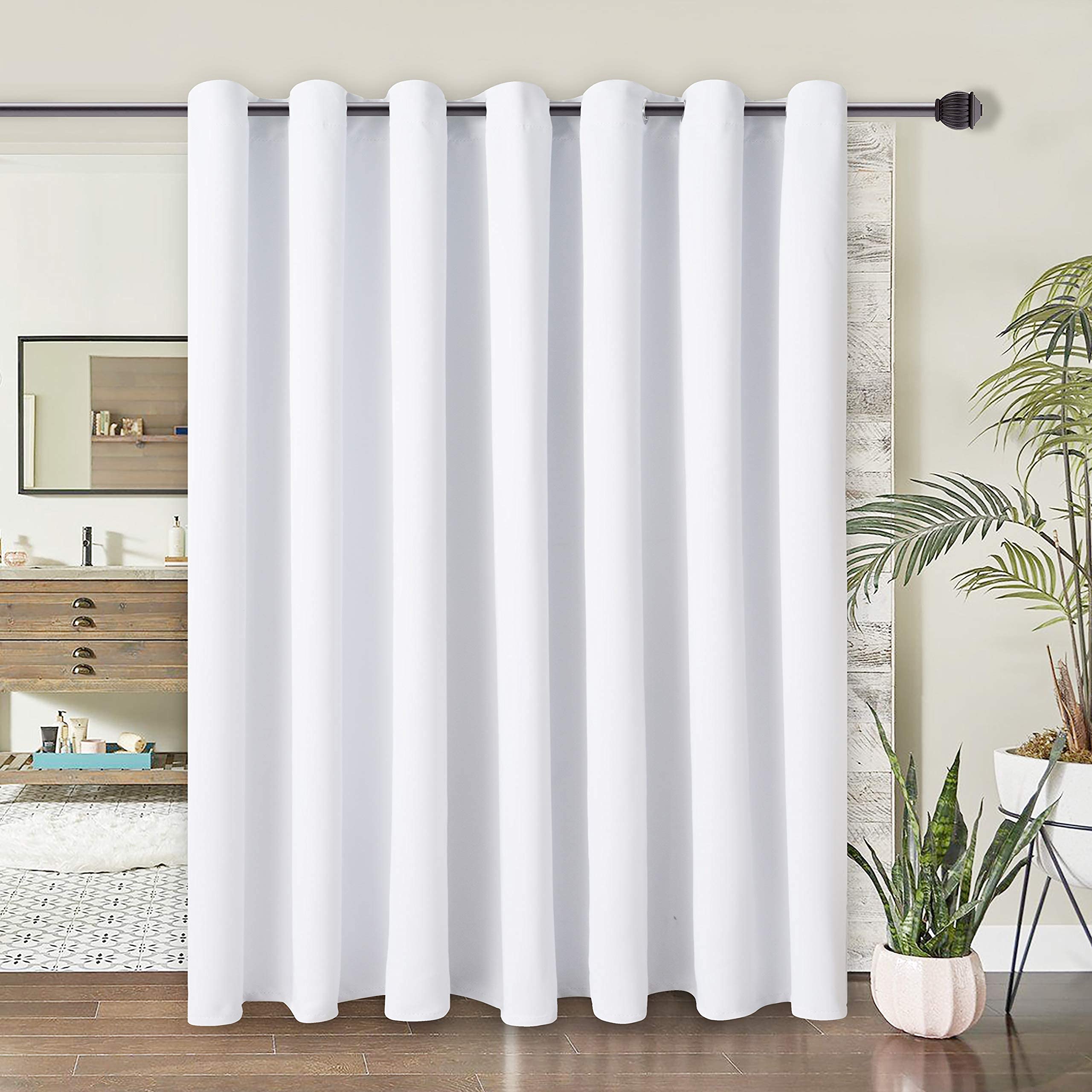 Wontex Room Divider Curtain - Total Privacy Thermal Blackout Curtains For Bedroom Partition, Living Room And Shared Office, Grom