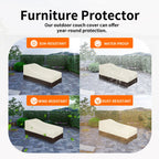 Easy-Going Waterproof Outdoor Chaise Lounge Cover, Heavy Duty Patio Lounge Chair Cover, Windproof Outdoor Furniture Cover With Air Vent 2 Pack-84Wx34Dx32H Inch, Beige/Dark Brown