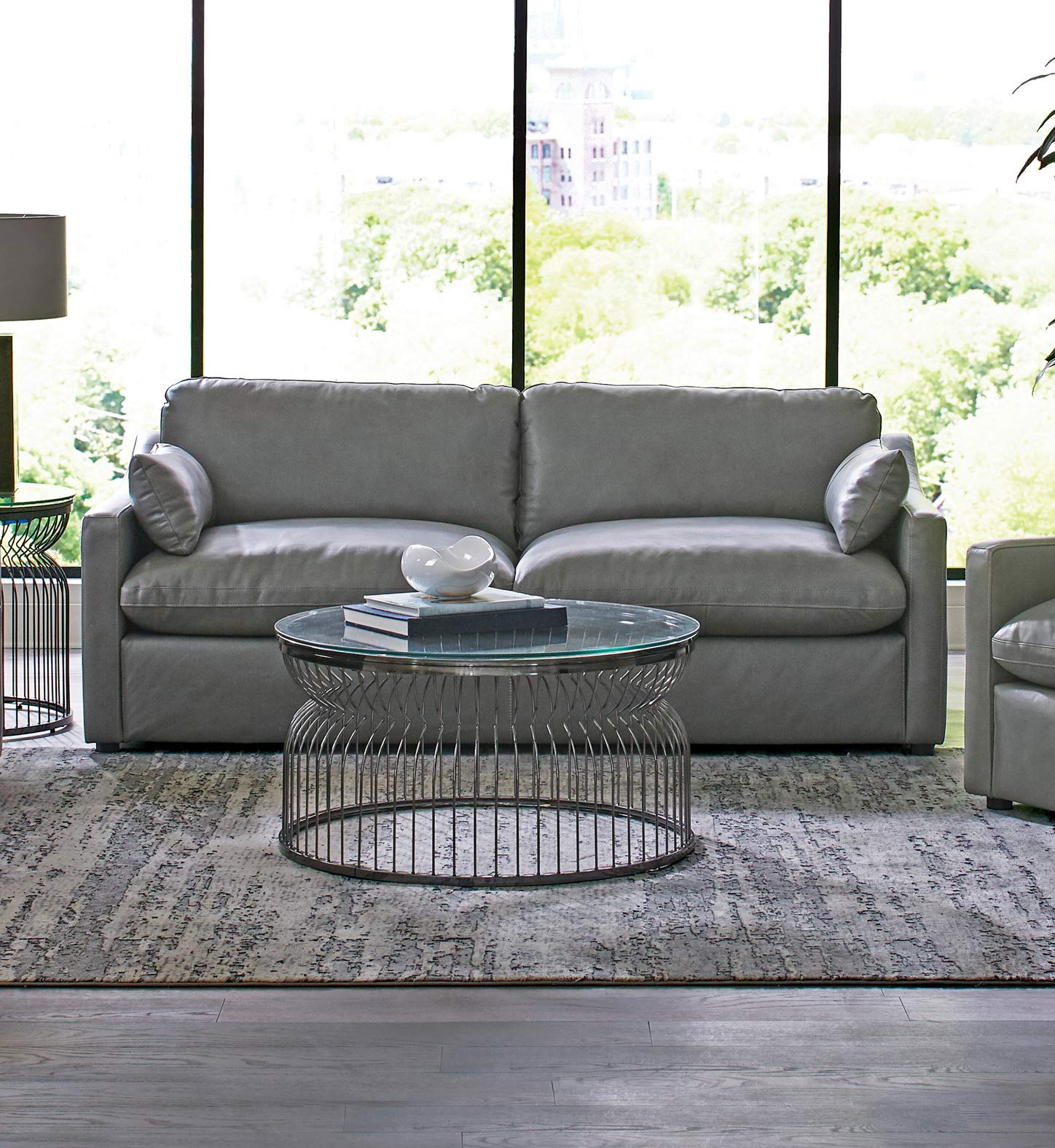 Coaster Home Furnishings Grayson 3-Piece Sloped Arm Upholstered Grey Living Room Set, 506771-S3