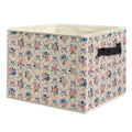 uinwk Grandmillennial Pink Rose Floral Storage Bins, Preppy Coquette Pink and Blue Bow Collapsible Storage Box Laundry Basket wi