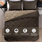 Downluxe Twin Comforter Set - Brown And Tan Twin Comforter, Soft Bedding Comforter Sets For All Seasons, Twin Bed Comforter Set - 2 Pieces - 1 Comforter (66'X92') And 1 Pillow Sham(20'X26')