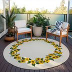 Dalyn Rugs Kendall Ke17 Beige 8' X 8' Indoor Outdoor Round Rug, Easy Clean, Machine Washable, Non Shedding, Bedroom, Living Room