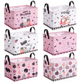 CHENGU 6 Pcs Halloween Storage Bins Collapsible Pink Ghost Storage Baskets