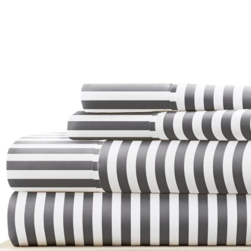 Linen Market 4 Piece King Bedding Sheet Set (Gray Ribbon) - Sleep Better Than Ever With These Ultra-Soft & Cooling Bed Sheets Fo
