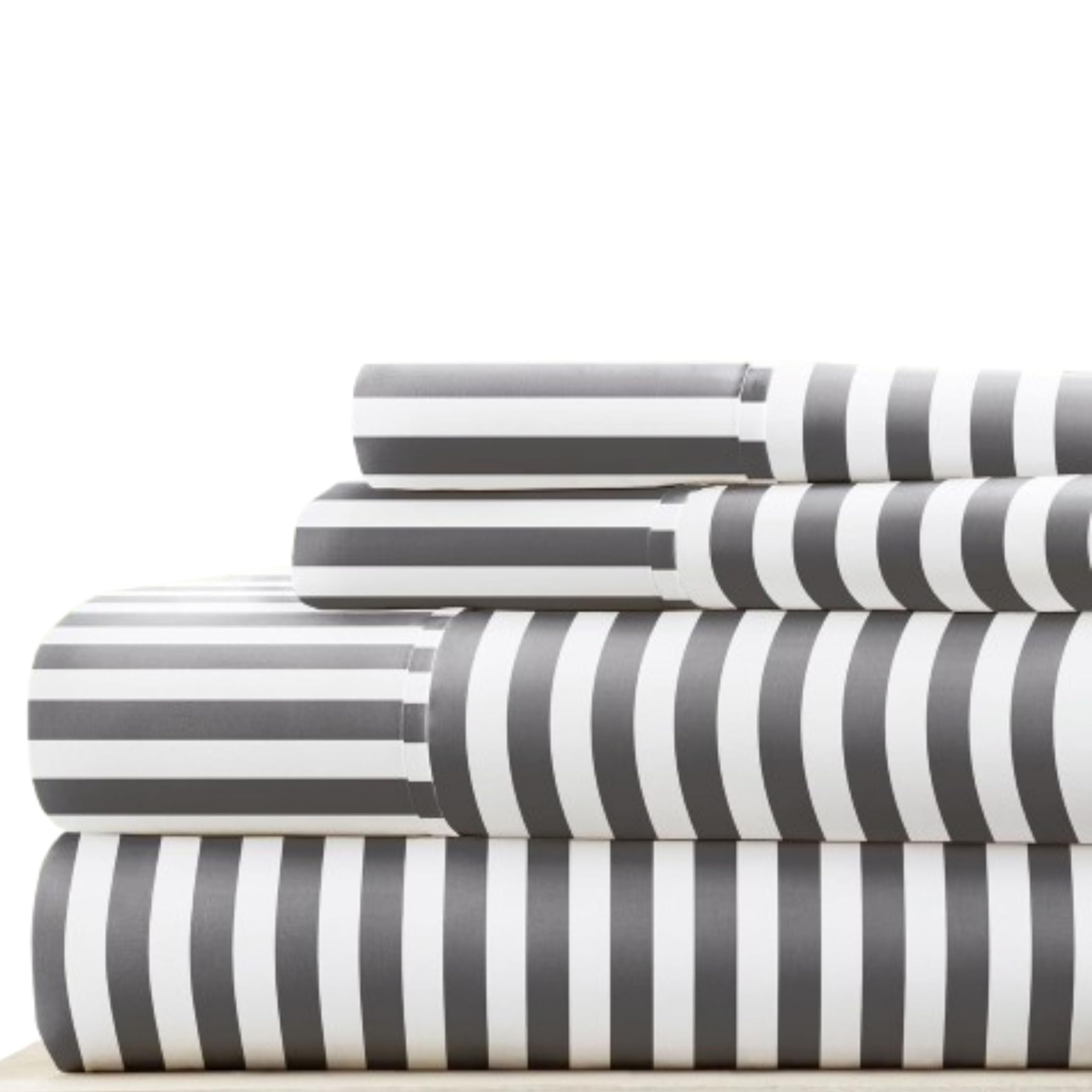 Linen Market 4 Piece King Bedding Sheet Set (Gray Ribbon) - Sleep Better Than Ever With These Ultra-Soft & Cooling Bed Sheets Fo