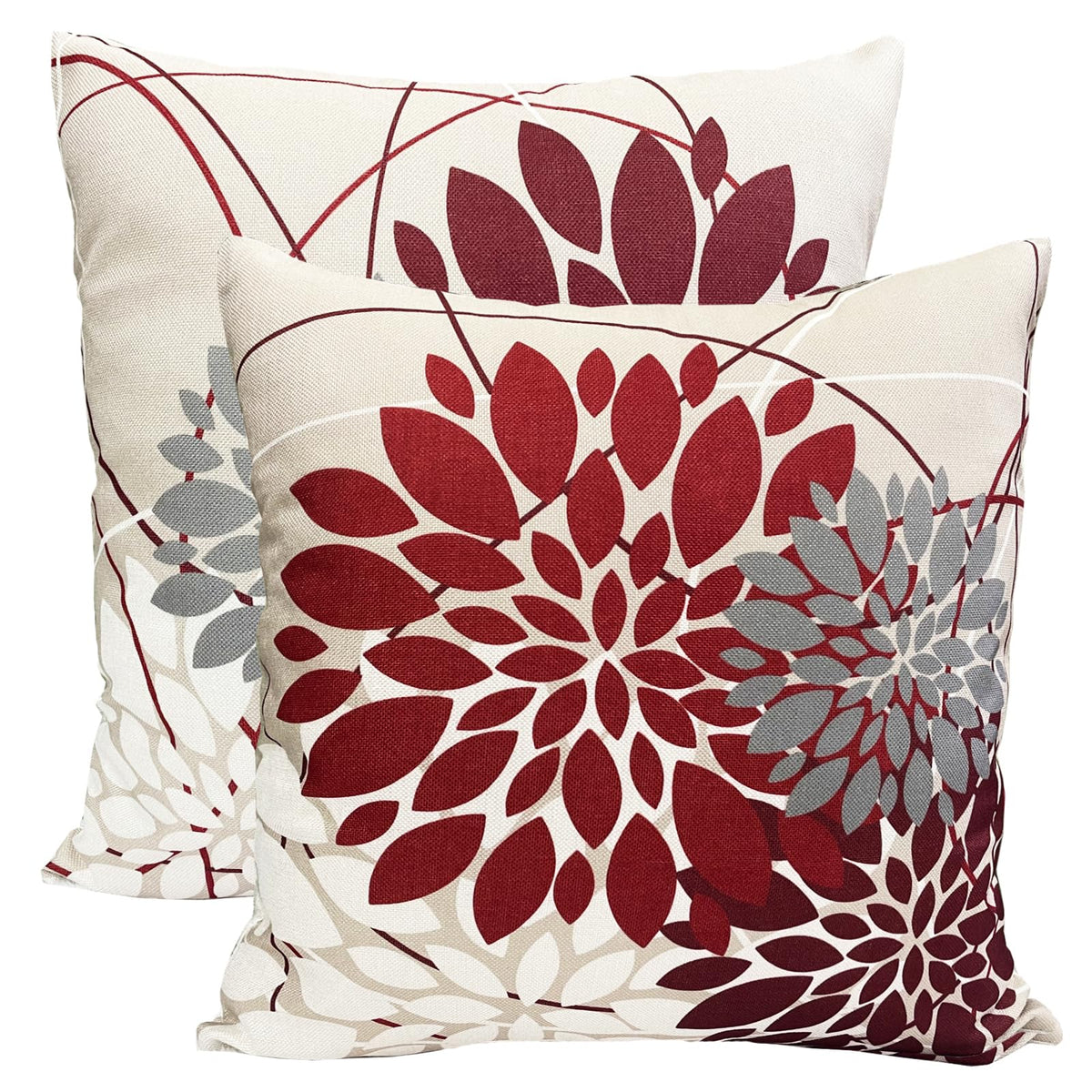 Wine Red Decorative Throw Pillow Covers 20x20 Inch Pillow Covers for Couch Living Room Bedroom Outdoor.Modern Sofa Throw Pillow 
