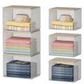 3 Pack Stackable Closet Organizers and Storage,Closet Shelves with Wood Top