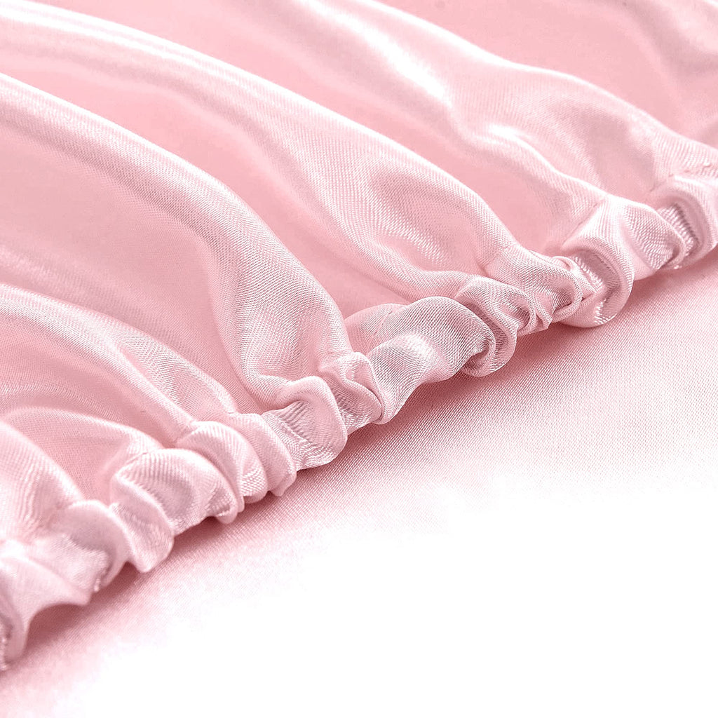 Homiest Blush Pink Satin Fitted Sheet King Size Fitted Bed Sheet, Deep Pocket Fitted Sheet Only, Luxury & Ultra Soft Bedding Fitted Sheet Single Bottom Bed Sheets Sold Separately