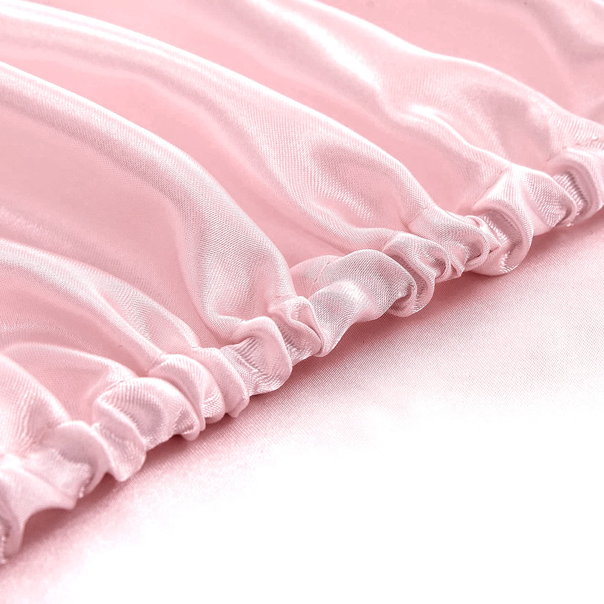 Homiest Blush Pink Satin Fitted Sheet Full Size Fitted Bed Sheet, Deep Pocket Fitted Sheet Only, Luxury & Ultra Soft Bedding Fitted Sheet Single Bottom Bed Sheets Sold Separately