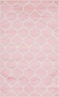 Unique Loom Trellis Frieze Collection Area Rug - Rounded (5' 1'' x 8', Light Pink/ Ivory)