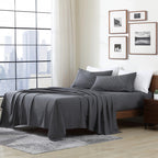 Cathay Home Essentials Ultra Soft Hypoallergenic Wrinkle Resistant Double Brushed Microfiber Bedding Sheet Set, Gray, California King
