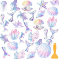 Fullhawl 30 Pcs Mermaid Non Slip Bathtub Stickers Colorful Mermaid Anti Slip Shower Stickers Shower Floor Nonslip Sticker Appliq
