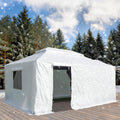 Domi 12' X 16' Universal Winter Gazebo Cover For Hardtop Gazebos,Outdoor Waterproof Enclosed Cover With Sidewalls And Mesh Windo