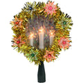 Northlight 7 Lighted Gold Tinsel Wreath with Candles Christmas Tree Topper - Multi Lights