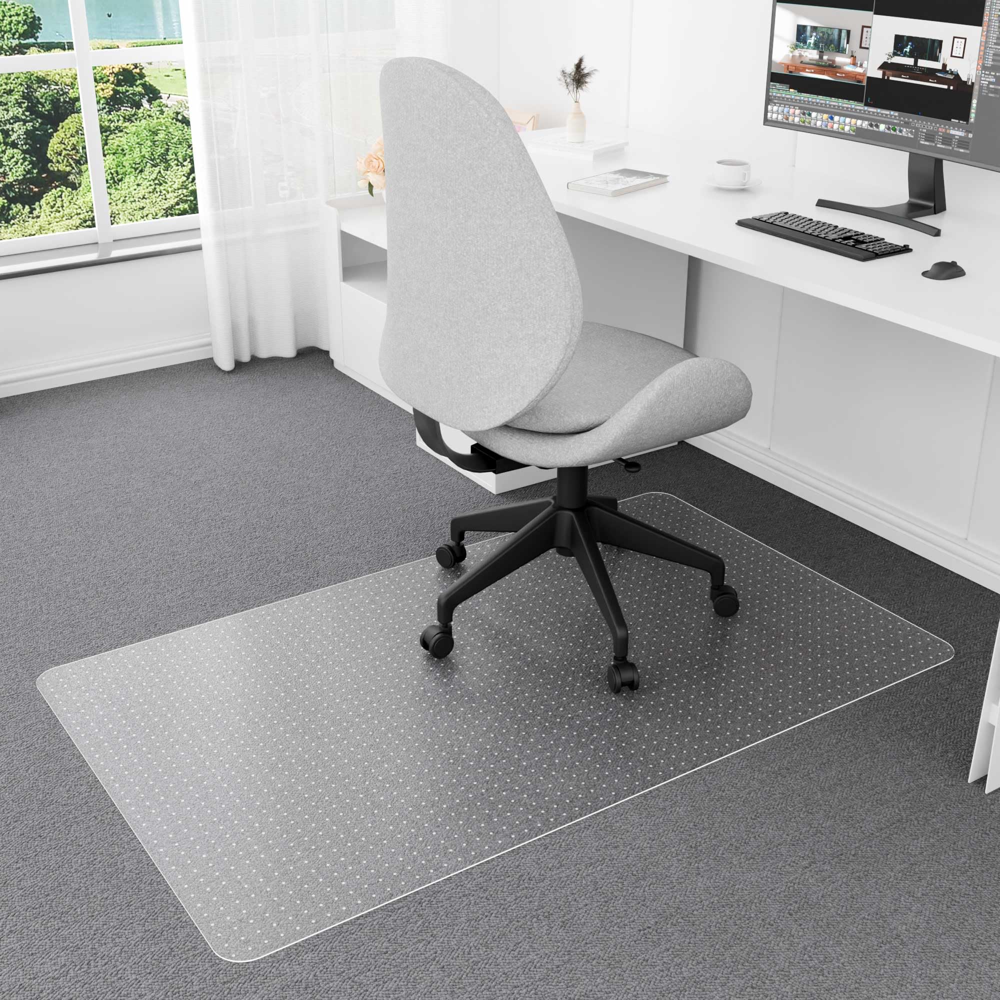 Naturei Chair Mat For Carpet, 36    X 60    Office Floor Mats For Rolling Chairs, Floor Protector Mats, Easy Glide Desk Floor Ma