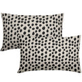 Polka Dot Throw Pillow Covers 12X20 Set Of 2 Black Cream Throw Pillows Boho Design Brush Strokes Decorative Outdoor Pillowcase S