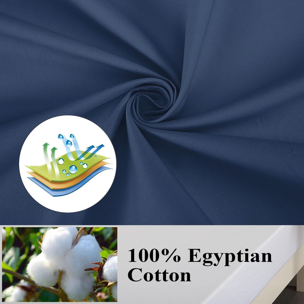 Pillow Protector King Size 100% Egyptian Cotton Pillow Covers, 400 Thread Count Sateen Weave Cooling Pillow Cases With Zipper Hi