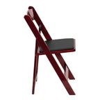 Hercules Series Folding Chair With Padded Seat [Set Of 2] Wood Finish / Vinyl Seat: Mahogany / Black
