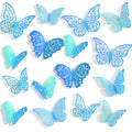 72 Pieces 3D Butterfly Wall Decals Sticker Wall Decal Decor Art Decorative Sticker 3 Sizes for Room Home Nursery Classroom Offic