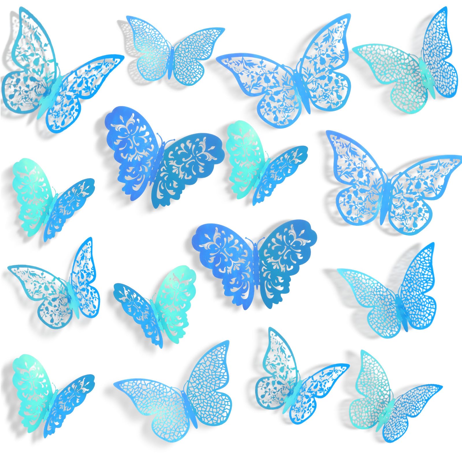 72 Pieces 3D Butterfly Wall Decals Sticker Wall Decal Decor Art Decorative Sticker 3 Sizes for Room Home Nursery Classroom Offic